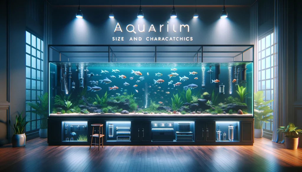'Aquarium Size and Characteristics' for GloFish breeding. The image should depict a