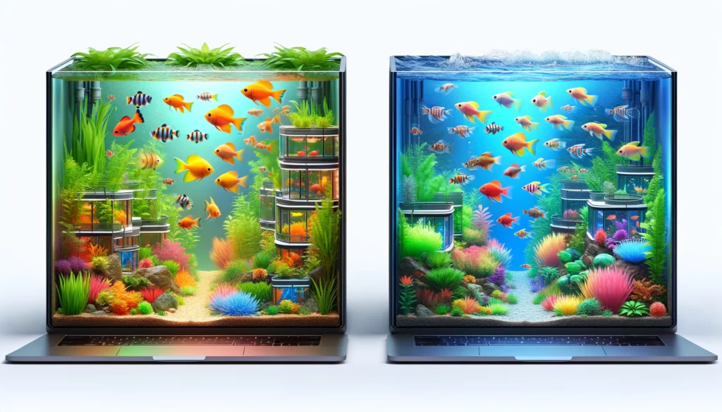 various 'Types of Aquariums Suitable for GloFish', such as a community aquarium and a specialized breedin